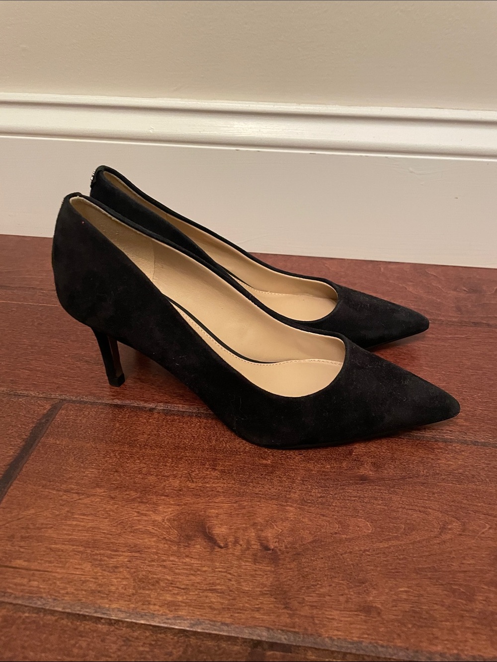 Sam Edelman Black Suede Pointed-Toe Pumps